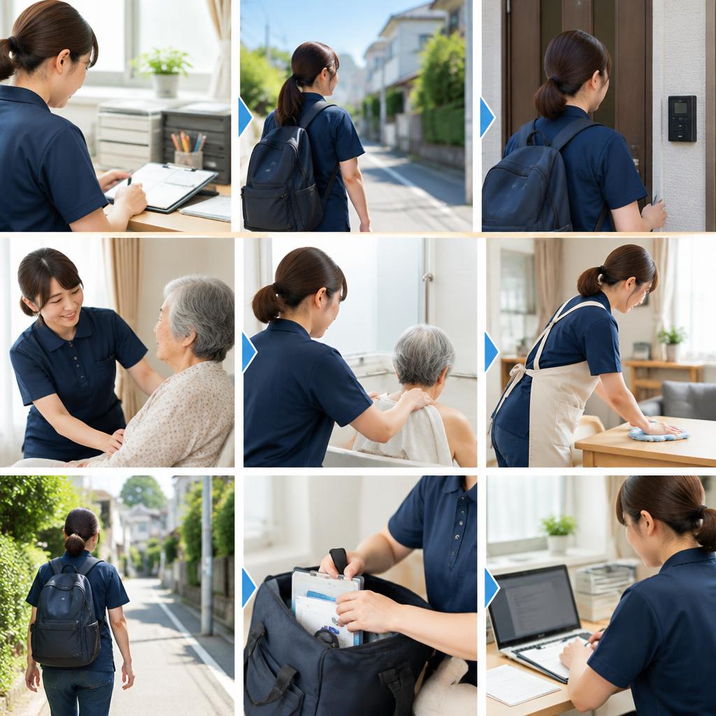 出勤から退勤まで、訪問介護の1日をタイムラインで紹介